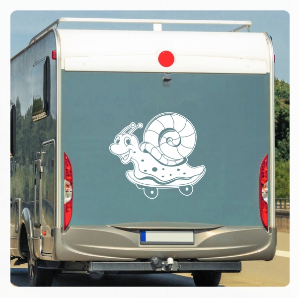Wohnmobil Aufkleber Rennschnecke Wohnwagen Sticker WoMo Caravan WoMo182